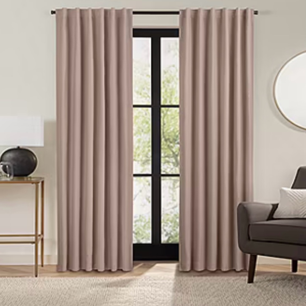 Fieldcrest Luxury Blackout Curtain in Dusty Rose set of 2 Panels